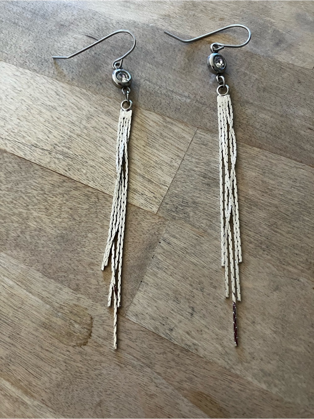 Snake Chain Rhinestone Earrings - Picture 2 of 3